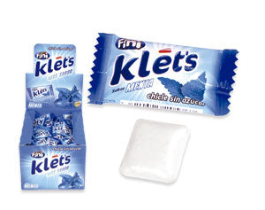 Chicle Klet's Menta Fini Estuche de 200 unidades.