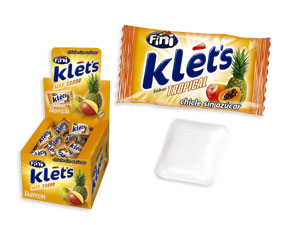 Chicle Klet's Tropical Fini Estuche de 200 unidades.