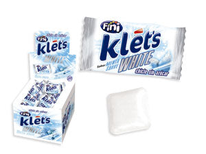 Chicle Klet's White Fini Estuche de 200 unidades.