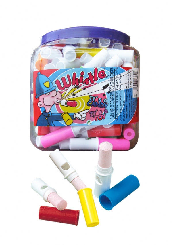 Silbato Dextrosa Top Candy Tarro de 125 unidades.
