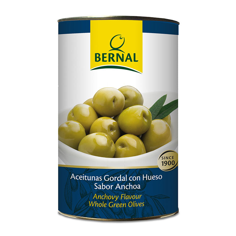 Aceituna Gordal Sabor Anchoa Bernal Lata de 2,5kg