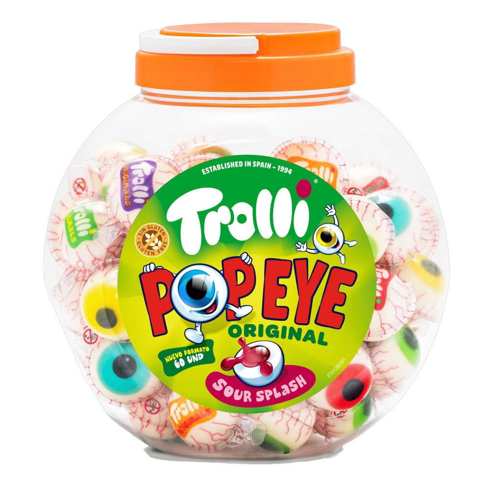Ojos Rellenos Trolli Estuche de 60 unidades.