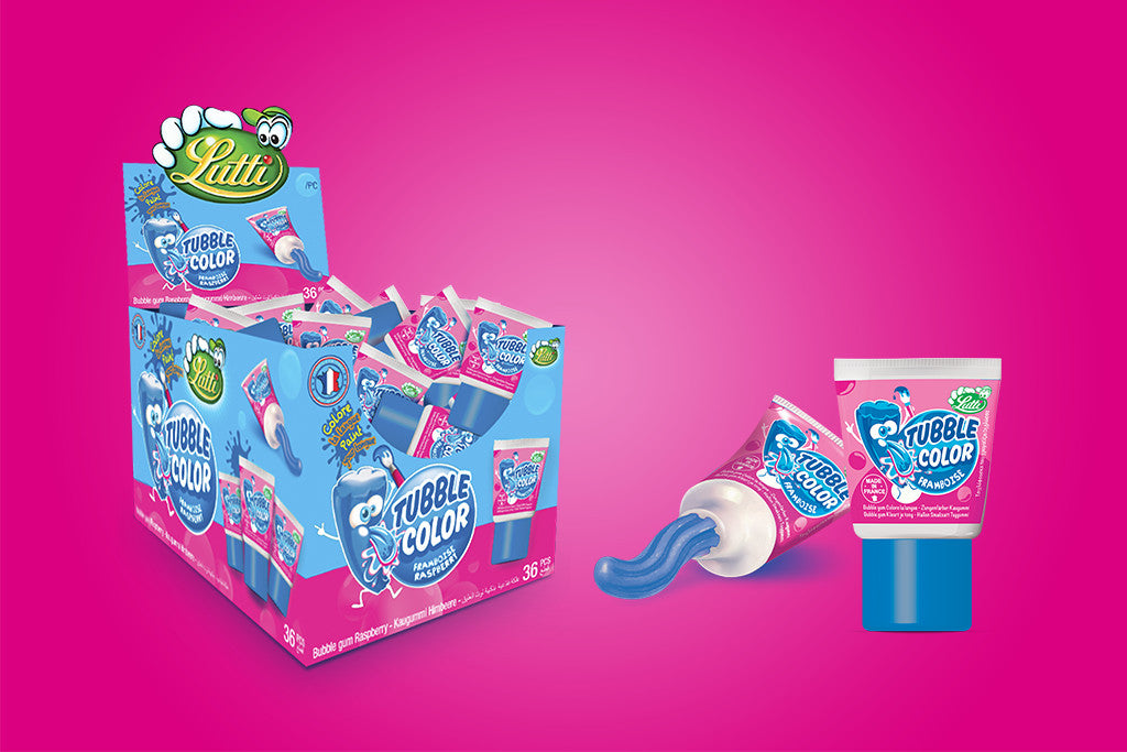Tubble Gum Fresa Lutti Estuche de 18 unidades.