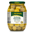 Aceituna Manzanilla Bernal Bote Cristal de 600 gramos.