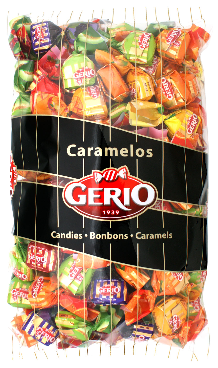 Caramelos Rellenos de Frutas 8 Sabores Gerio Bolsa de 1kg.