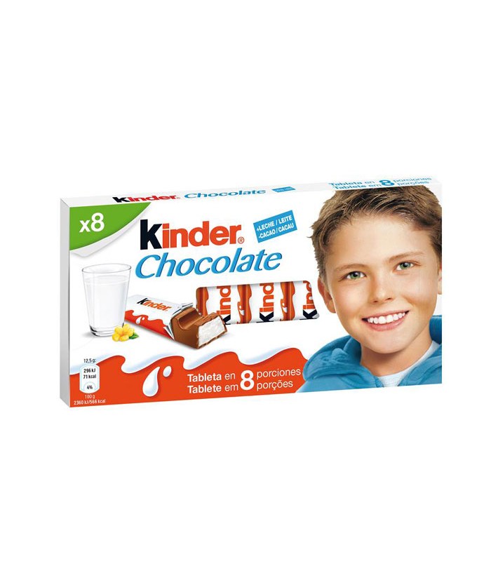 Kinder Chocolate 100gr en estuche de 10 paquetes de 100gr