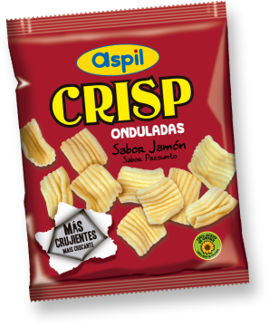 Patatas Crisp Onduladas Aspil Caja de 35 unidades.