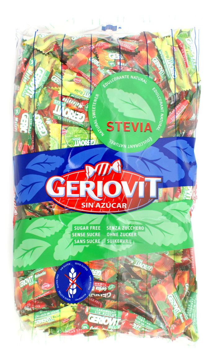 Caramelos Geriovit Frutas Sin Azúcar Gerio Bolsa de 750 gramos.