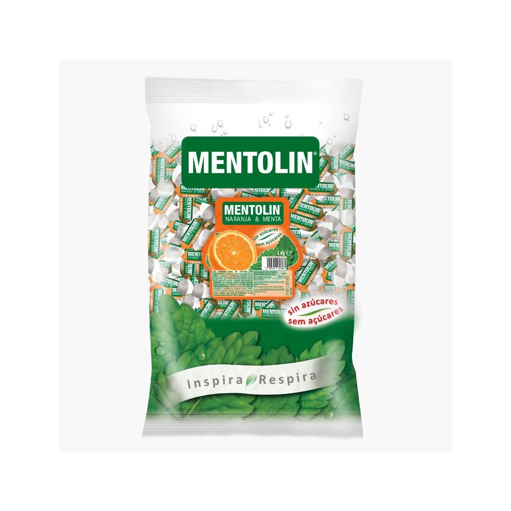 Mentolin Naranja & Menta Sin Azúcar Lacasa Bolsa de 1kg.
