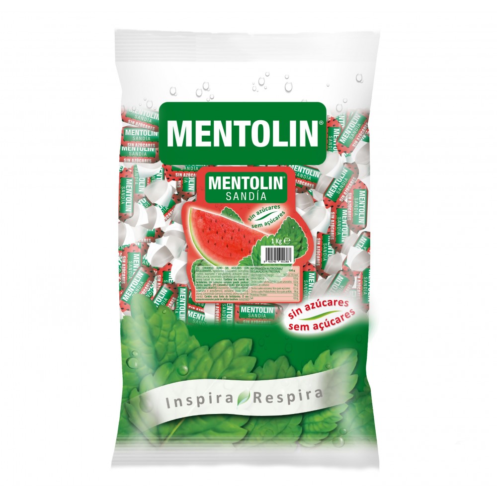 Mentolin Sandía Sin Azúcar Lacasa Bolsa de 1kg.