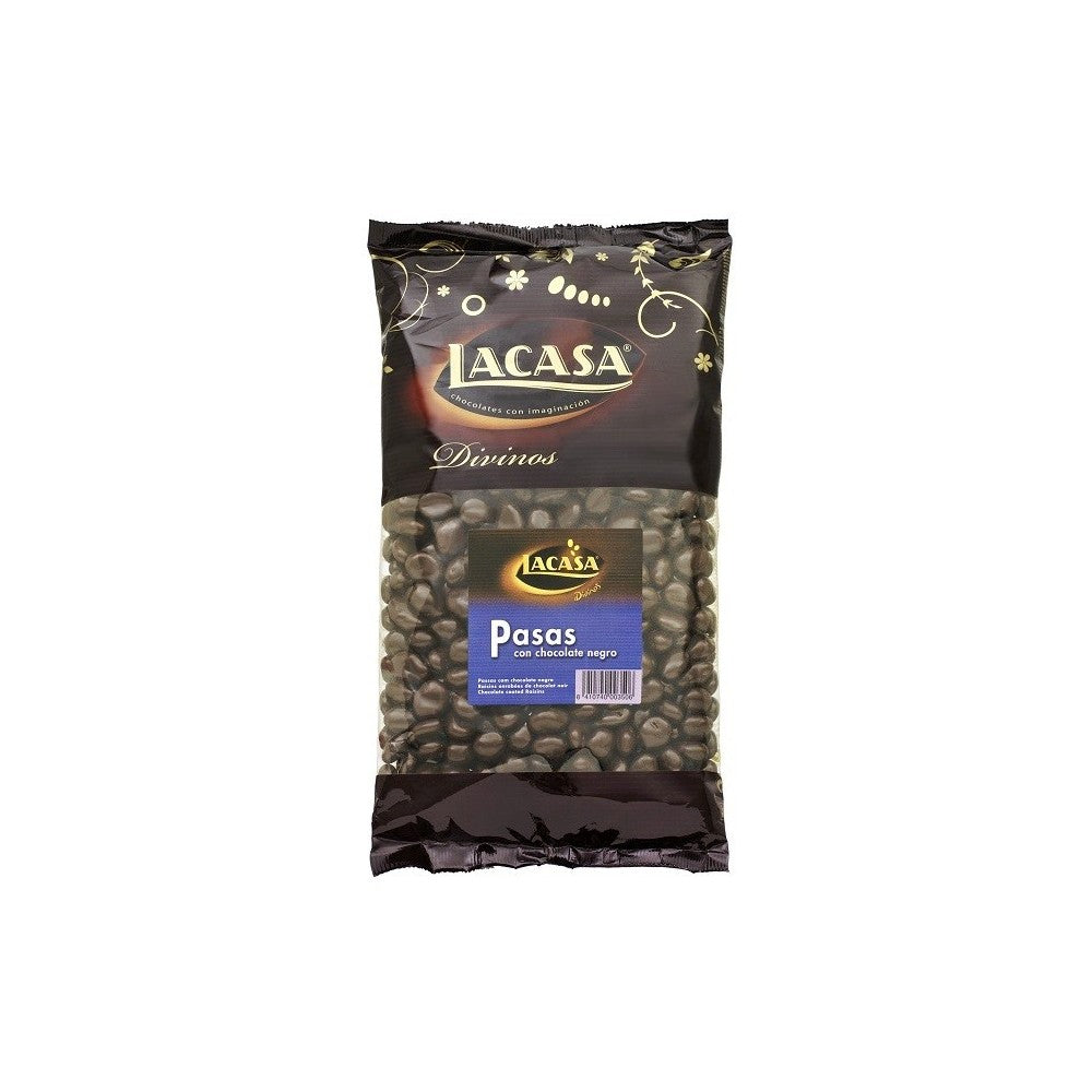 Pasas Chocolate Negro Lacasa Bolsa de 1kg.