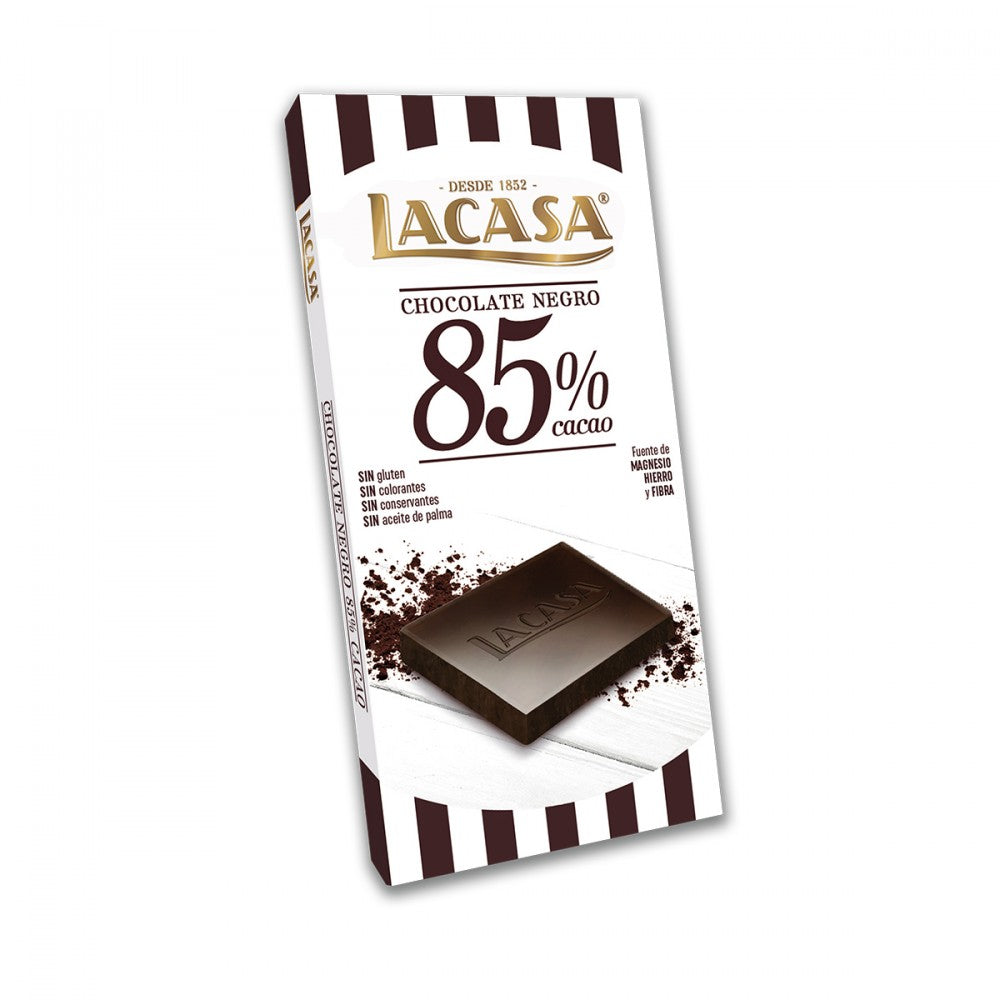 Chocolate 85% Cacao Lacasa Tableta de 100 gramos.
