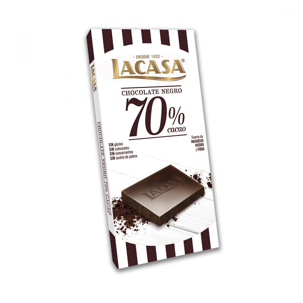 Chocolate 70% Cacao Lacasa Tableta de 100 gramos.