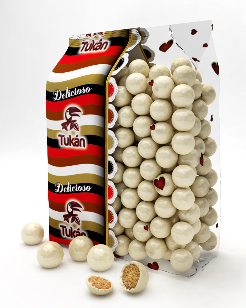 Bolas Cereal Chocolate Blanco Tukán Bolsa de 1kg.