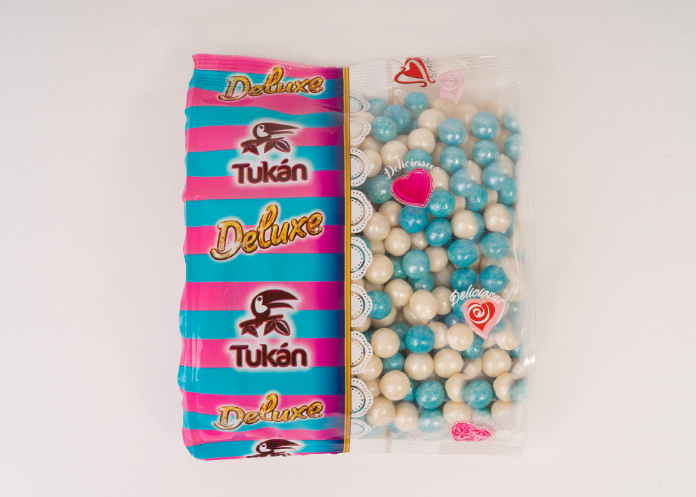 Mini Bolas Cereal Deluxe Azul/Perla Tukán Bolsa de 400 gramos.